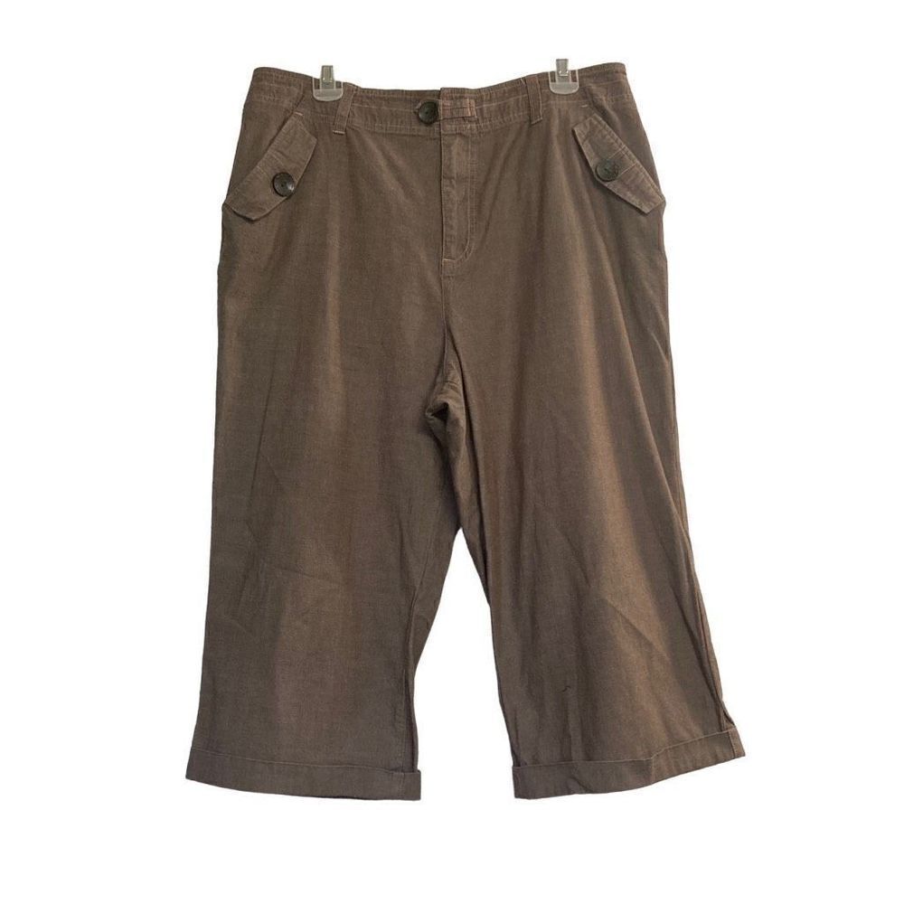 DENIM & CO.‎ WOmen’s Capri Brown Pants Size Large